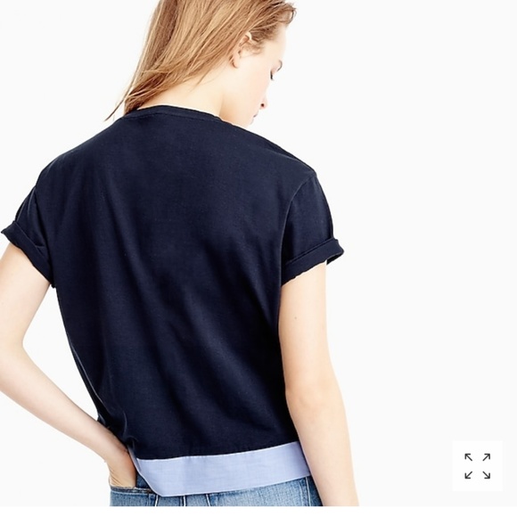 J Crew Navy Blue Side Tie T-Shirt - Picture 3 of 7